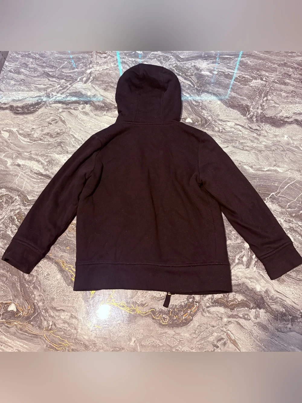 Kids Black Hooded Zip Jacket with Sherpa Lining Size 8 Medium